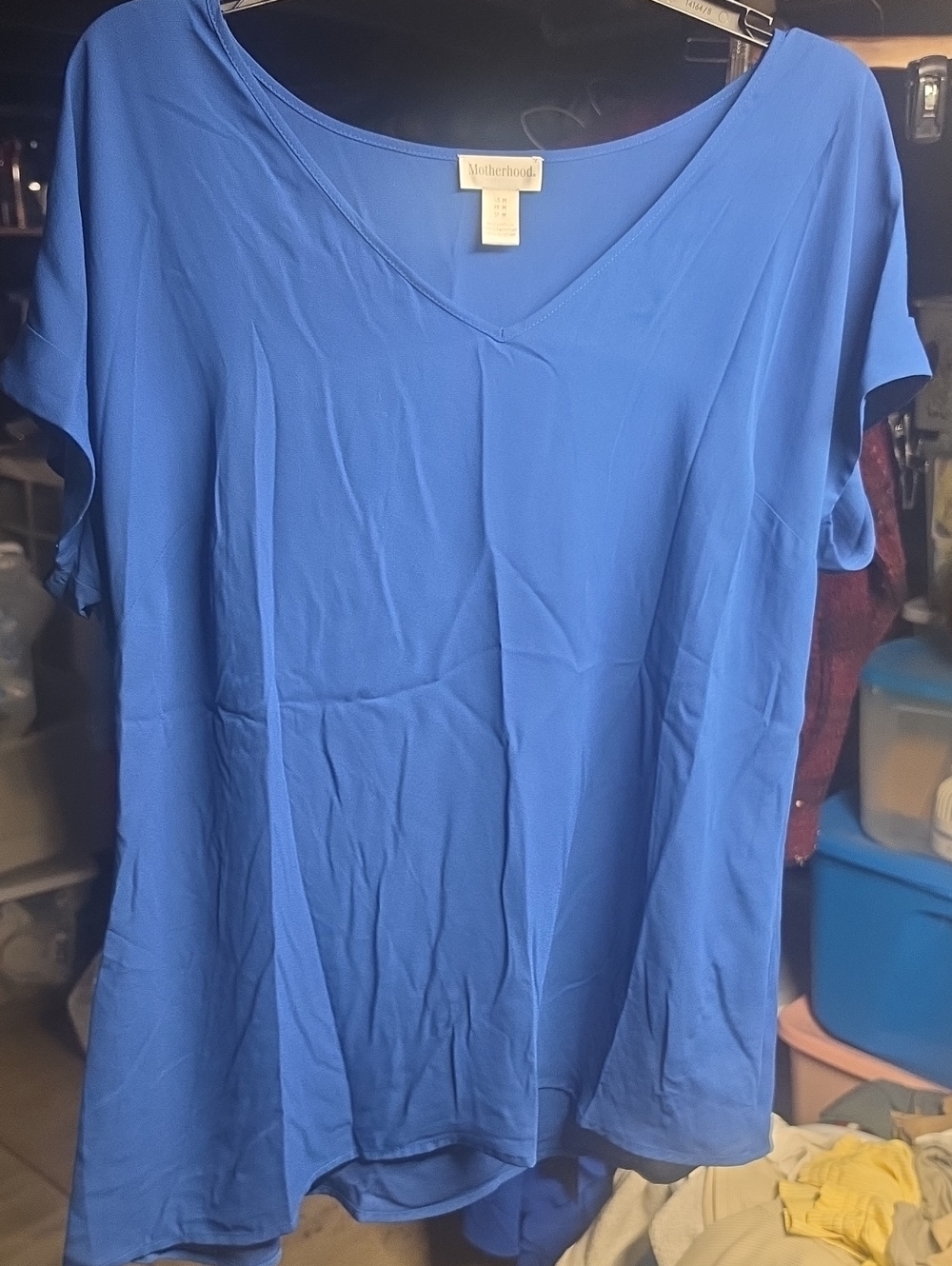 Motherhood Maternity Cobalt Blue V-Neck Short Sleeve Tee